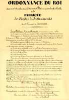 1843 : Ordonnance du Roi